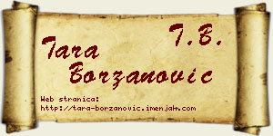 Tara Borzanović vizit kartica